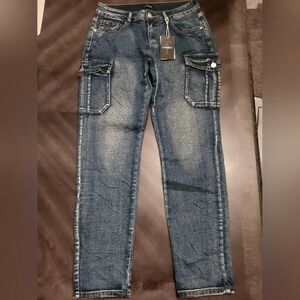 Denim Cargo Jeans